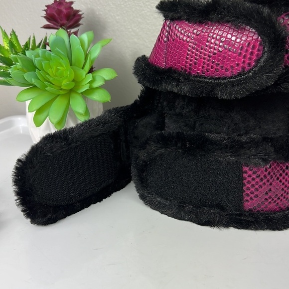 Haute Hounds Luxury Dog Harness Small Faux Croc Leather Black Plush Puppy - Picture 5 of 8